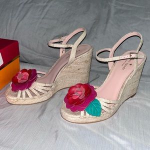 Kate Spade Wedge Sandal, worn once! Look new except soles.
